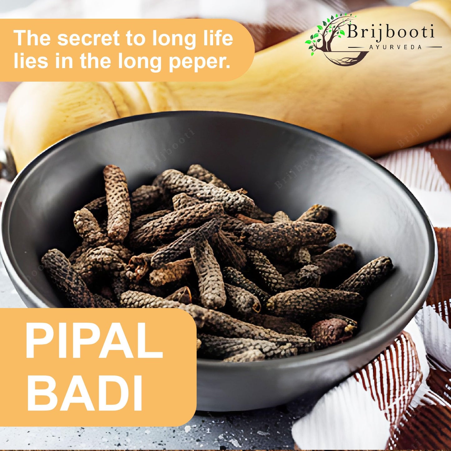 Brijbooti Long Pepper - Pipal Badi - Pippali - Pipali - Peepali - Piper Longum 400 Gr