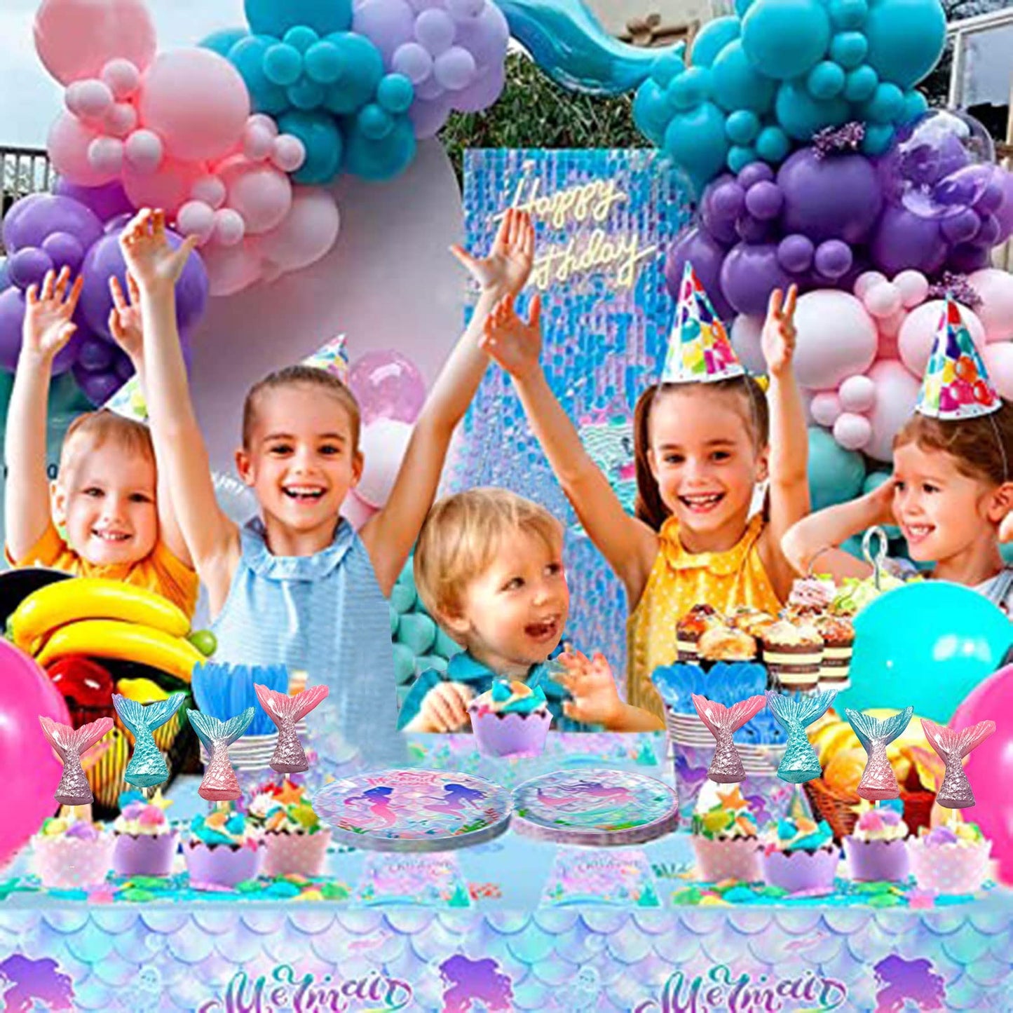 Mermaid Candy Lollipops - 12 Suckers Individually Wrapped - Great For Mermaid Party Favors - Goodie Bags For Kids Birthday - Can