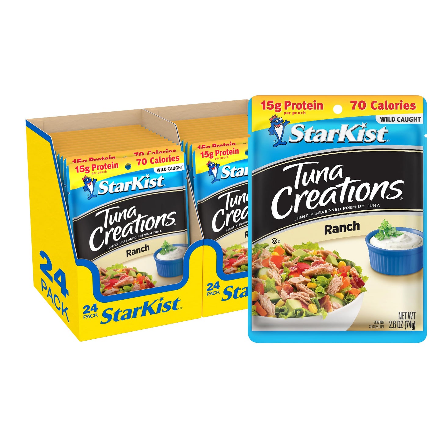 StarKist Tuna Creations, Ranch Flavor, 2.6 oz Pouch, Pack of 24
