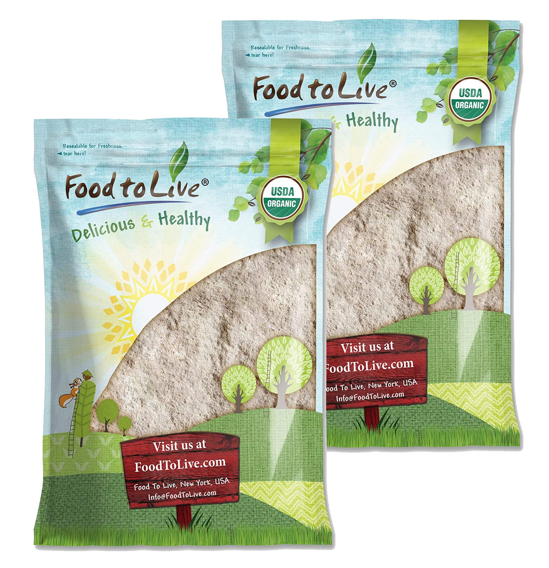 Food to Live Organic Barley Flour, 16 Pounds - Non-GMO, Stone Ground from Whole Hulled Barley, Fine, Kosher, Vegan, Bulk. Rich i
