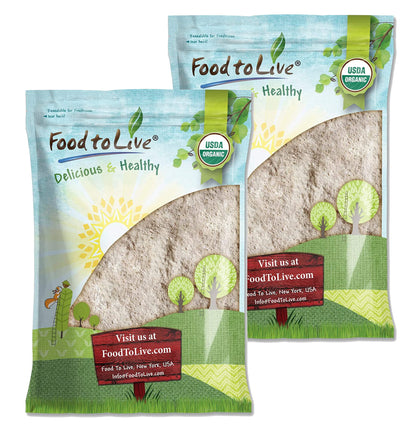 Food to Live Organic Barley Flour, 16 Pounds - Non-GMO, Stone Ground from Whole Hulled Barley, Fine, Kosher, Vegan, Bulk. Rich i