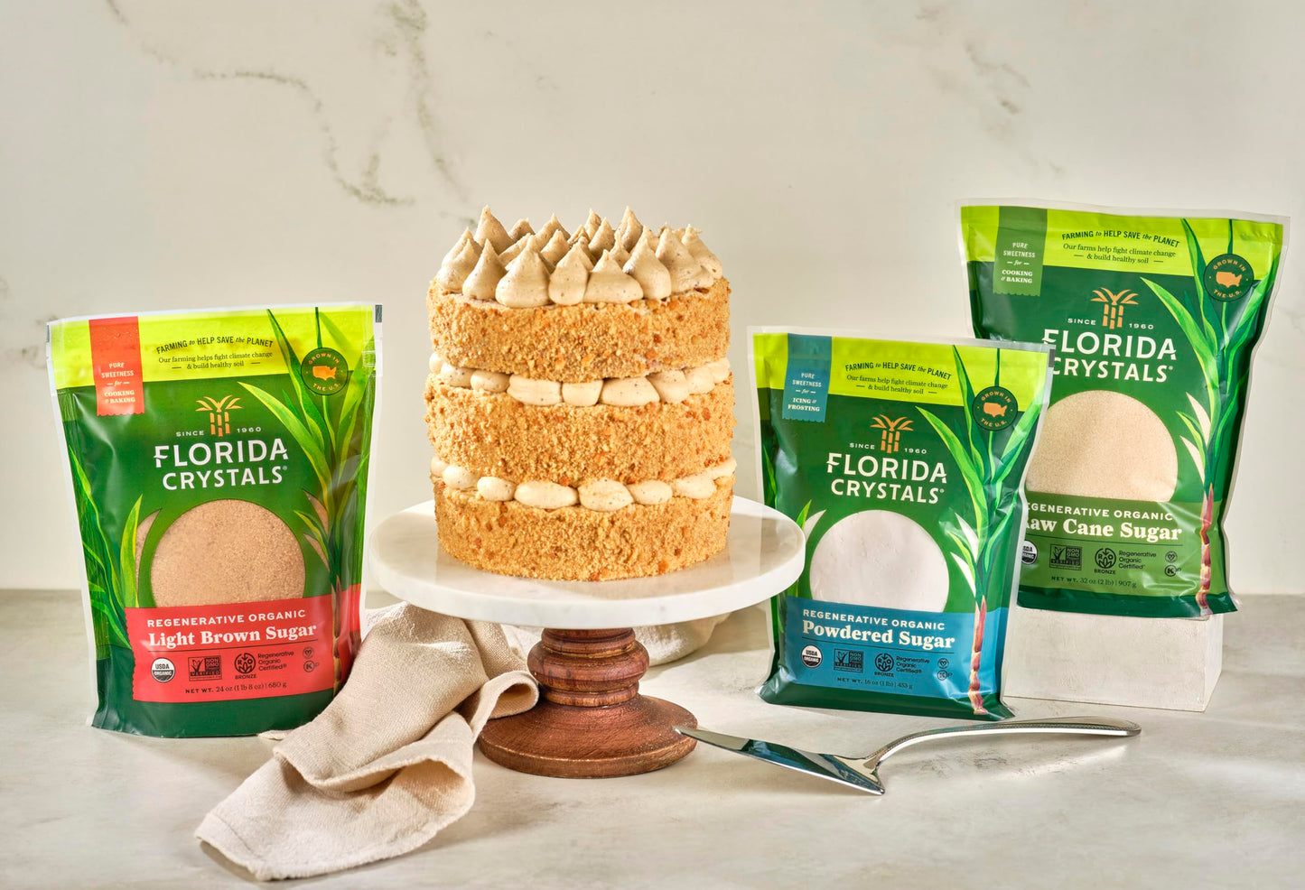 Florida Crystals Regenerative Organic Sugars, Bakers Collection (Pack of 3)