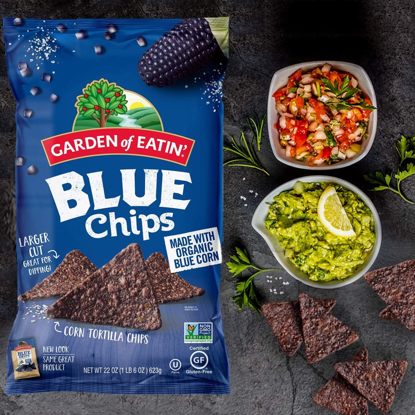 Garden Of Eatin' Tortilla Chips, Blue Corn, 1.5 Oz. (Pack Of 24) (Packaging May Vary)