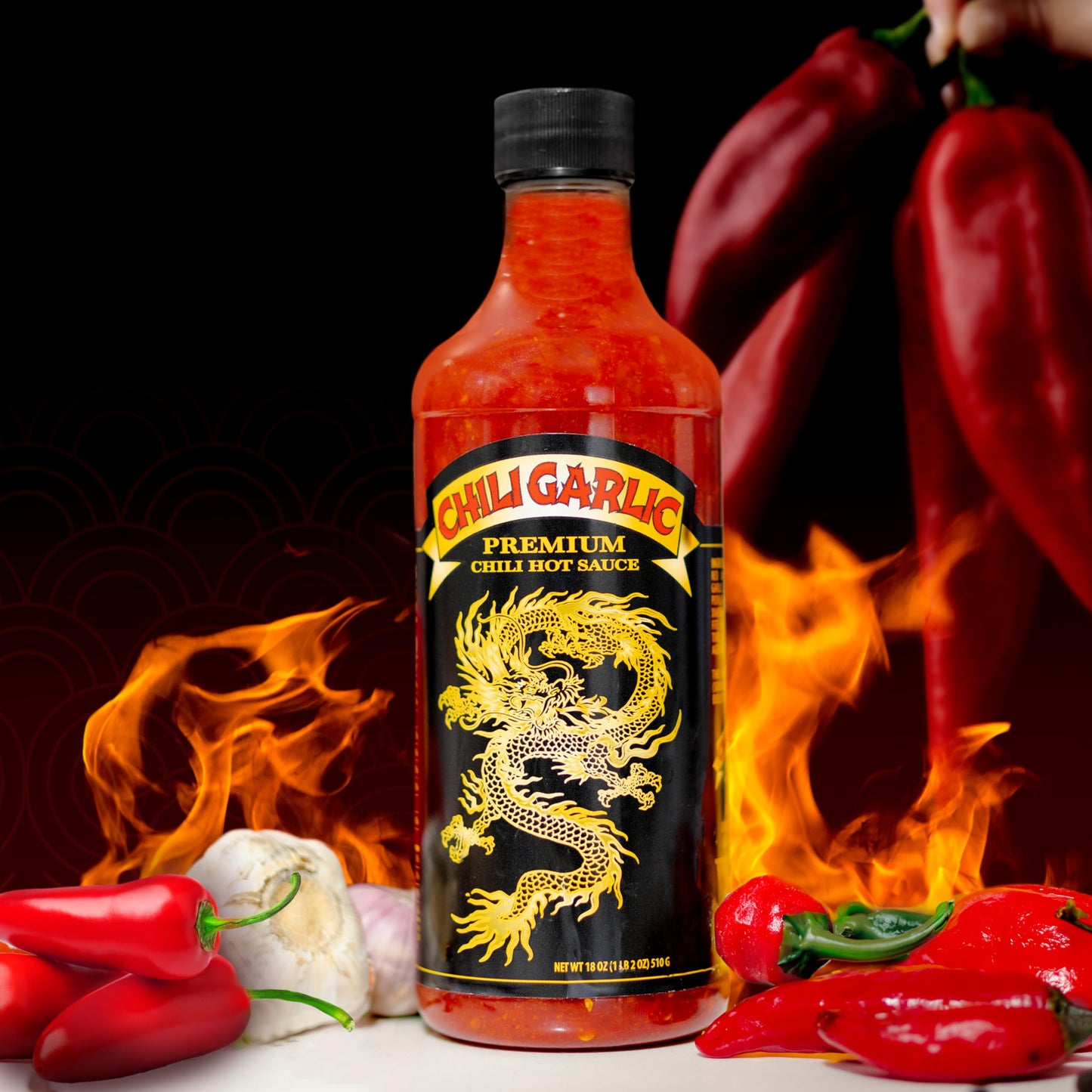 Underwood Ranches Limited Edition Dragon Chili Garlic Sauce - Hot Sauce, Perfect For Spicing Up Any Dish! - Made From Red Jalape
