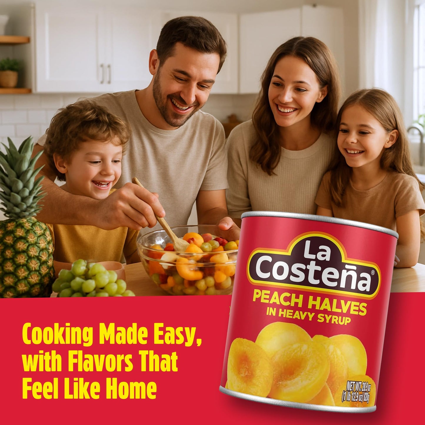 La Costea Canned Peaches in Heavy Syrup - Canned Peach Halves for Fruit Salad  Pie Filling  Cobbler  Preserves & Cut Fruit Cups - Bulk Pantry Food - 29 oz  12 Pack