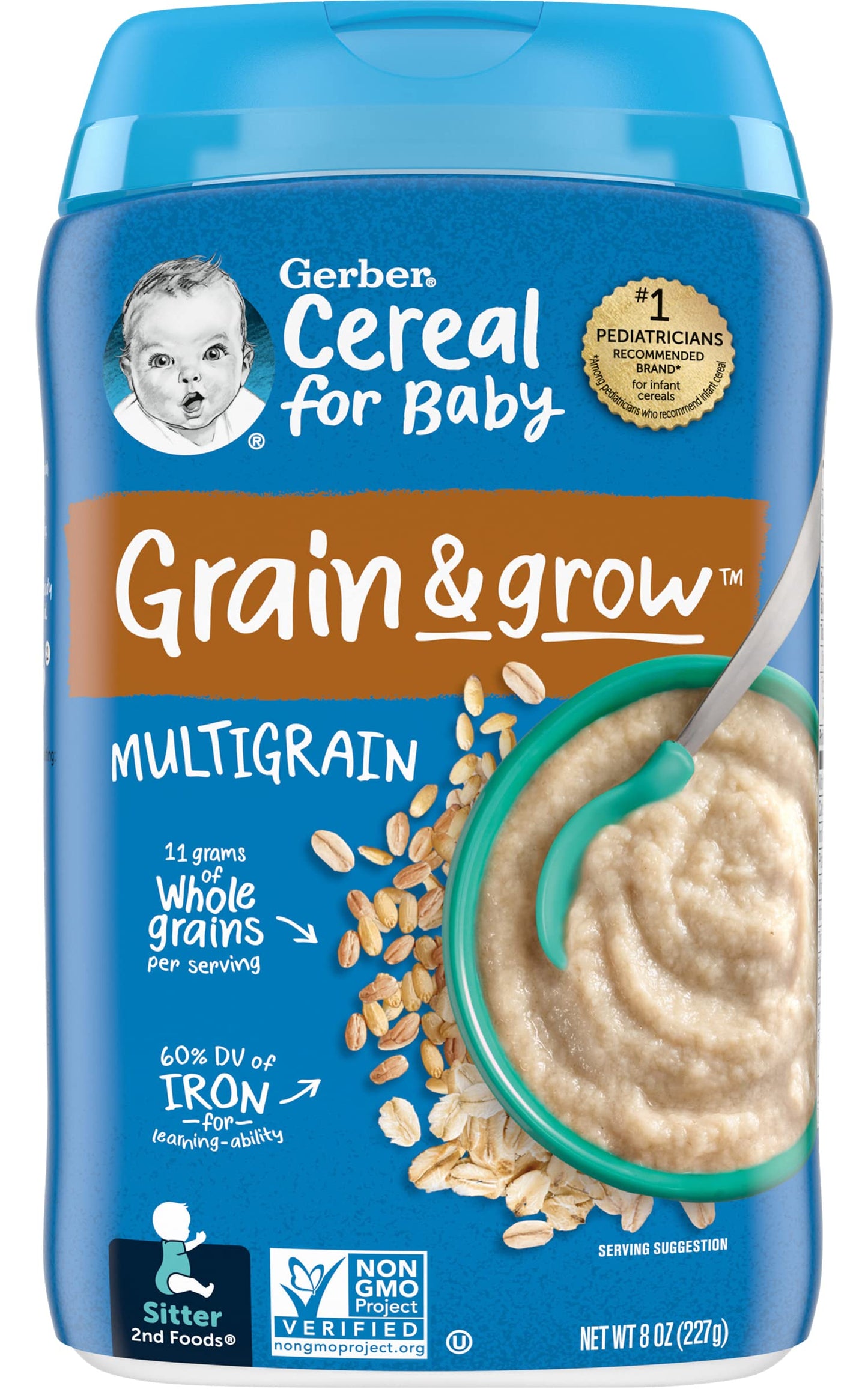 Gerber 2Nd Foods Baby Cereal, Multigrain, 8 Oz (Pack Of 3)