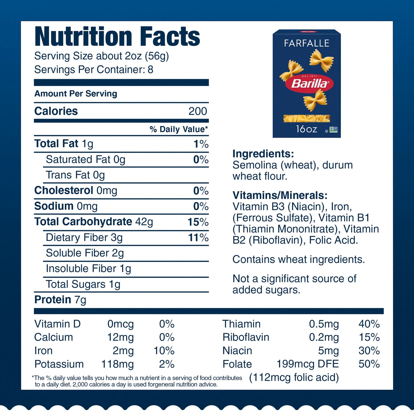Barilla Farfalle Pasta, 16 oz. Box (Pack of 12) - Non-GMO Pasta Made with Durum Wheat Semolina - Kosher Certified Pasta