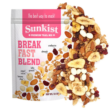 Sunkist Breakfast Blend Trail Mix, Low Sodium, Gluten Free, 13 oz Resealable Bag