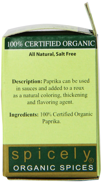 Spicely Organic Paprika, 0.6 Ounce (Pack Of 6)