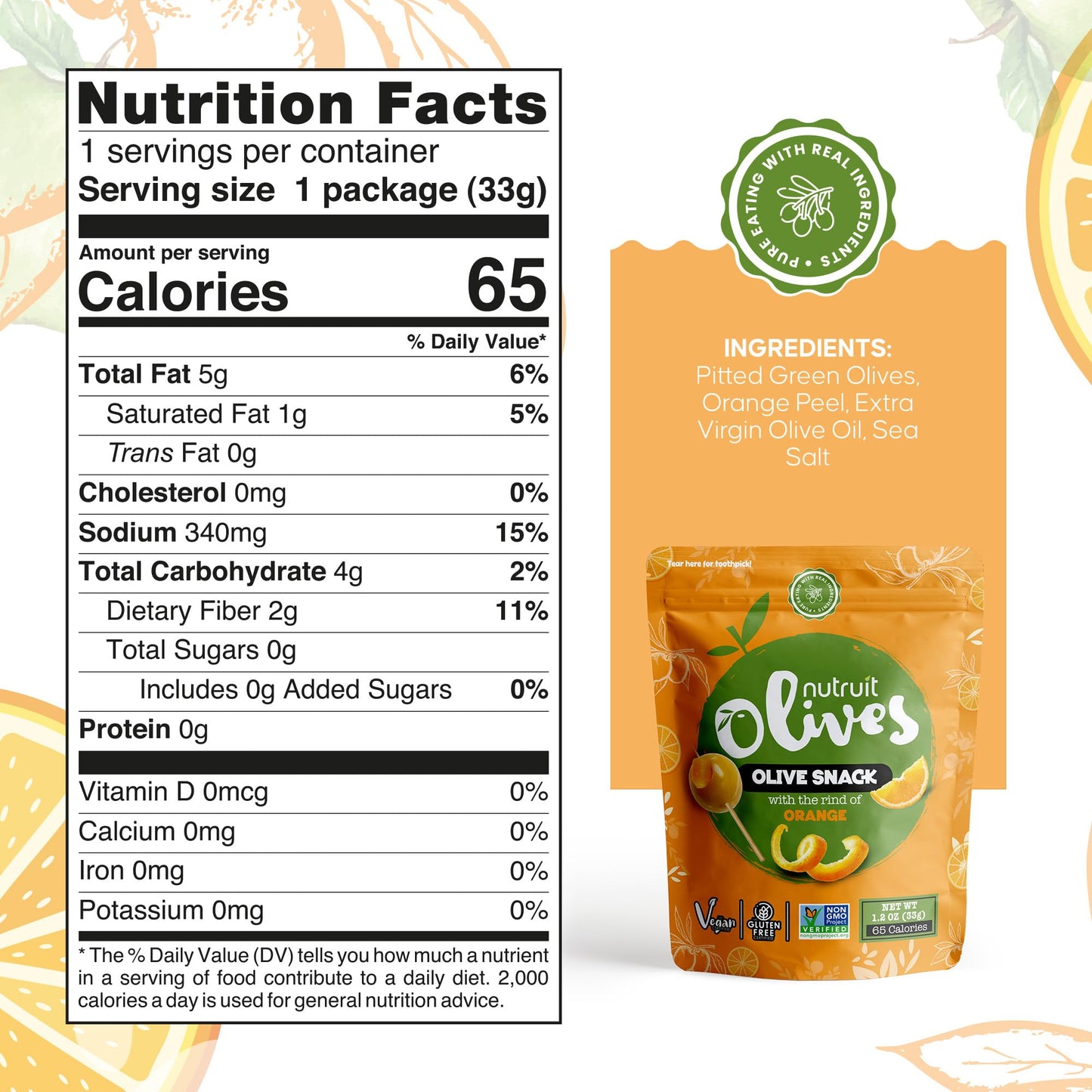 Nutruit Olives Snacks - Pitted Aegean Green Olives, Vegan, Non-GMO, Gluten Free - 1.2oz Variety Box (Pack of 20)