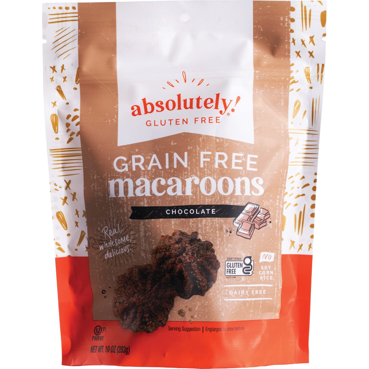 ABSOLUTELY GLUTEN FREE MACAROON COCNT W CHOC DRZ 10OZ