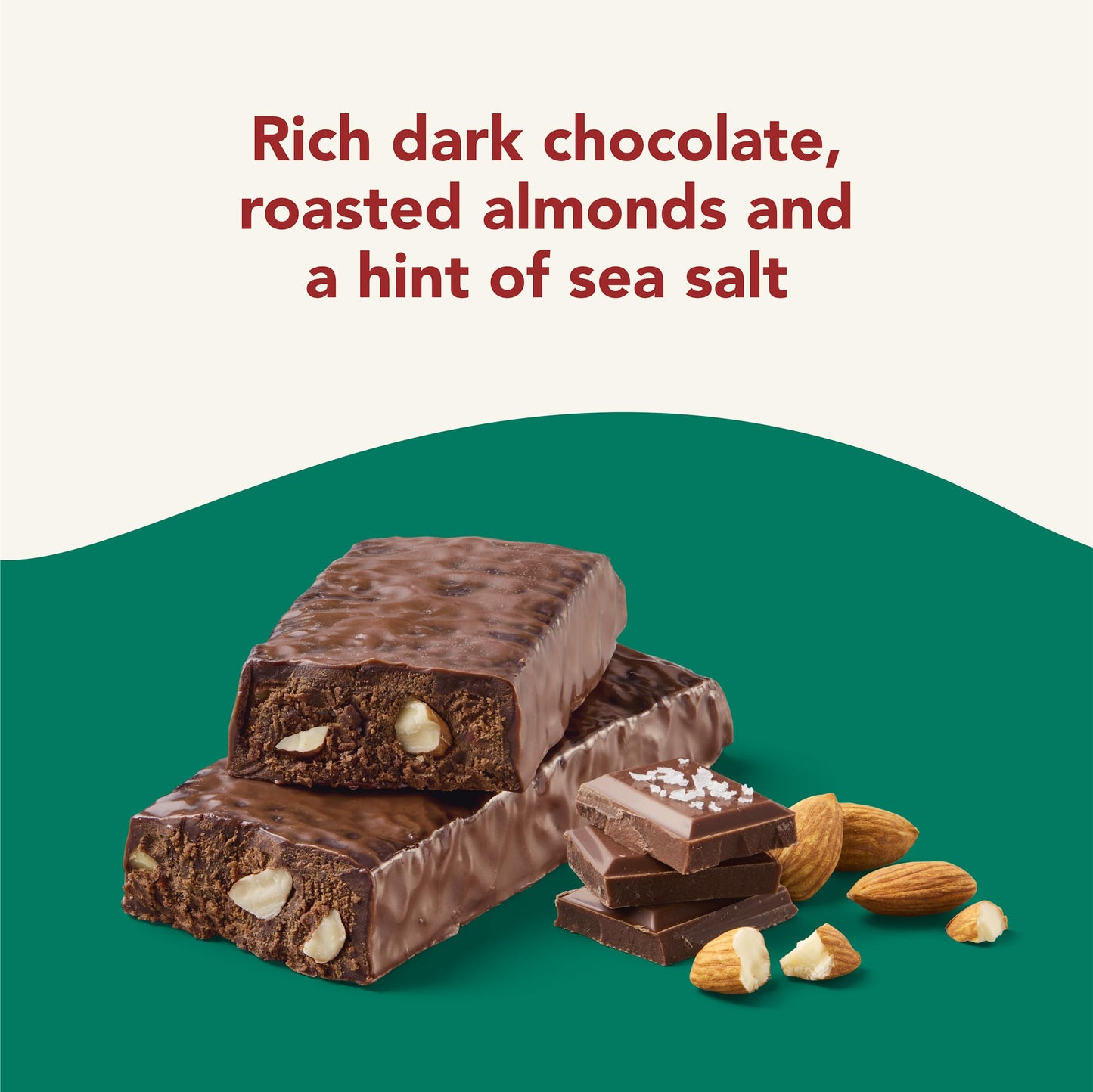 think! Vegan/Plant Based High Protein Bars - Sea Salt Almond Chocolate, 13g Protein, 5g Sugar, No Artificial Sweeteners, Non GMO