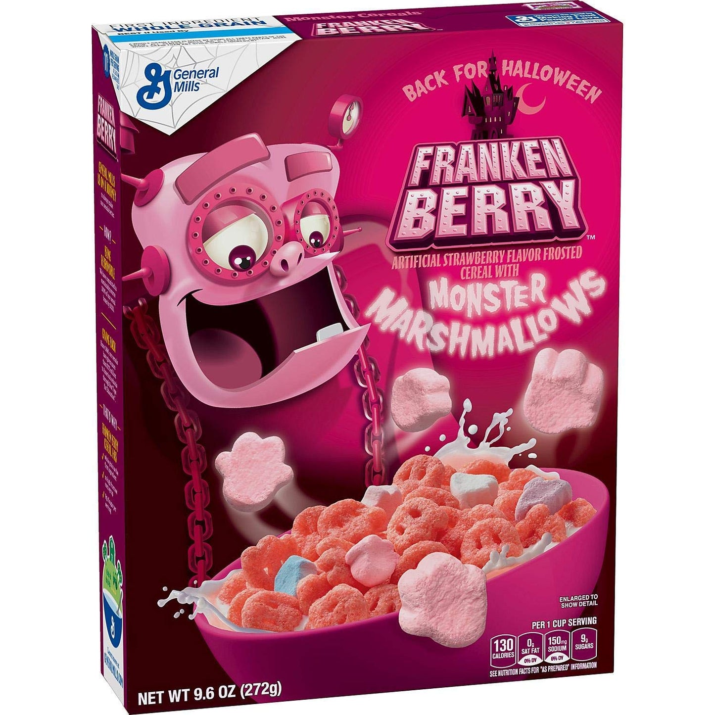 General Mills Monster Cereal 3-Pack with Monster Marshmallows(Boo Berry, Franken Berry, Count Chocula) 29.6 Ounce