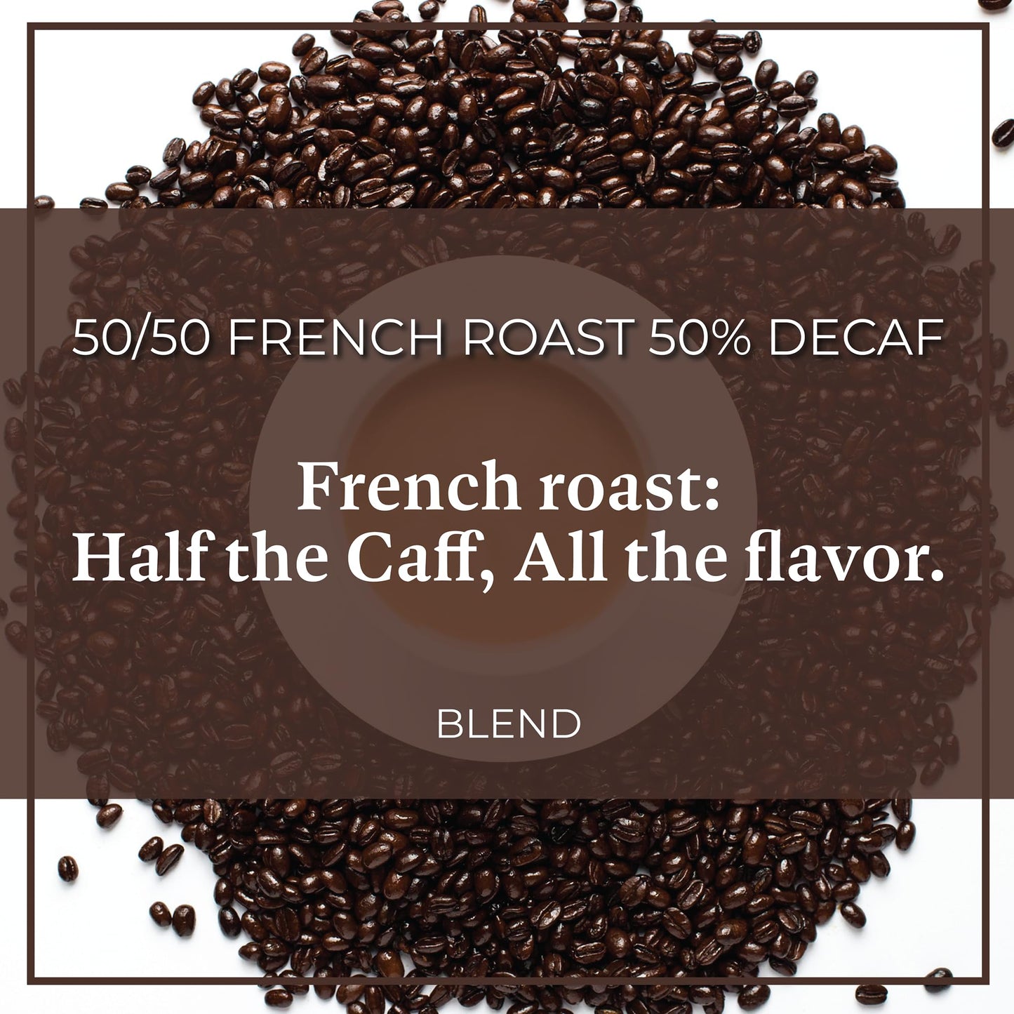 The Bean Organic Coffee Company Half Caff French Roast Ground Coffee, 16 Ounce Bags (Pack of 2)