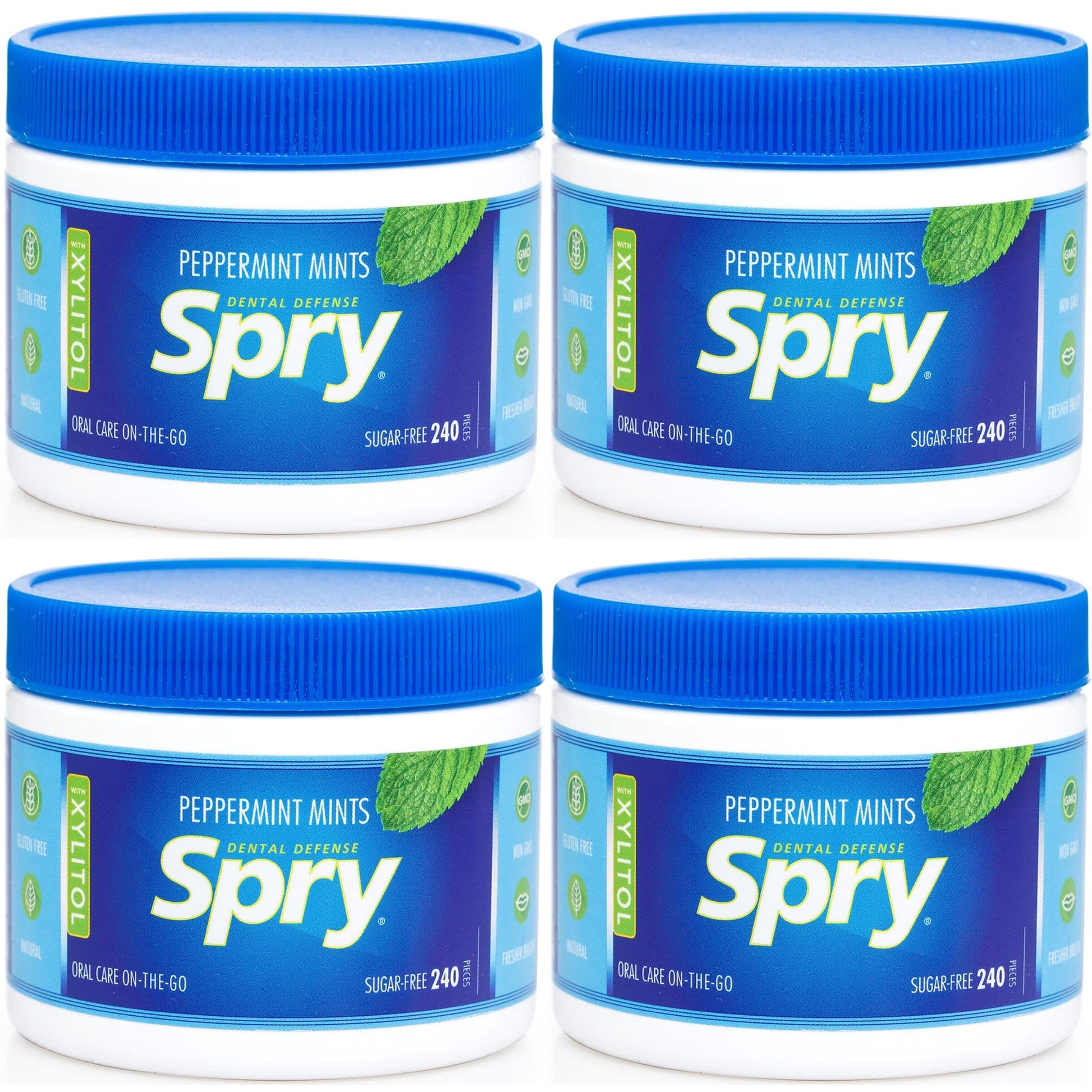Spry Xylitol Peppermint Sugar Free Candy - Breath Mints That Promote Oral Health, Dry Mouth Mints That Increase Saliva Productio