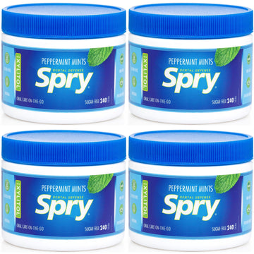 Spry Xylitol Peppermint Sugar Free Candy - Breath Mints That Promote Oral Health, Dry Mouth Mints That Increase Saliva Productio