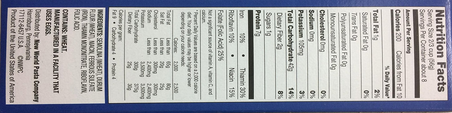 Ronzoni Rings Enriched Macaroni Non Gmo 16 Oz. Pack Of 3.