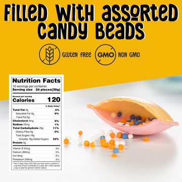 Gerrit's Satellite Wafers Candy - 240 Count Pack - Crispy & Nostalgic Flying Saucer Treats Filled with Assorted Beads