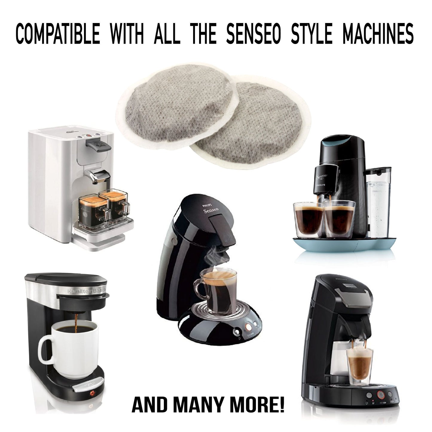 ITALIAN COFFEE FOR ESPRESSO LOVERS Coffee Pads Compatible with Senseo Machines, 54 Count, 3 Flavors Mix