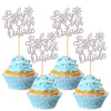 30 PCS Snowflake Baby It's Cold Outside Cupcake Toppers Glitter Winter Frozen Theme Snowflake Cupcake Picks for Winter Wonderlan