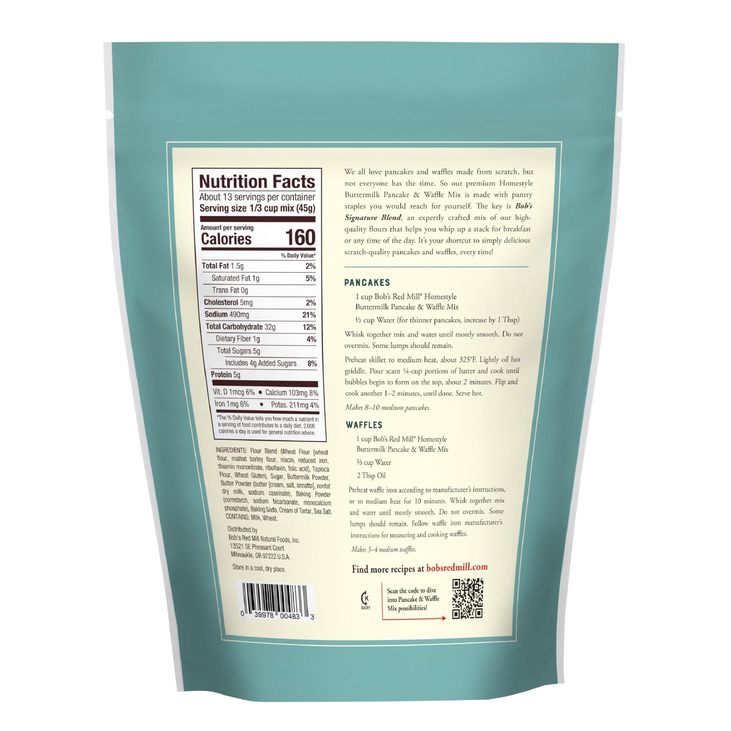 Bob'S Red Mill Homestyle Buttermilk Pancake & Waffle Mix 20 Oz