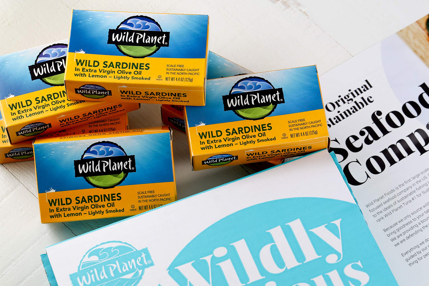Wild  t Sardines in Lemon, 4.4oz Cans, 6 Count, Nutritional Powerhouses