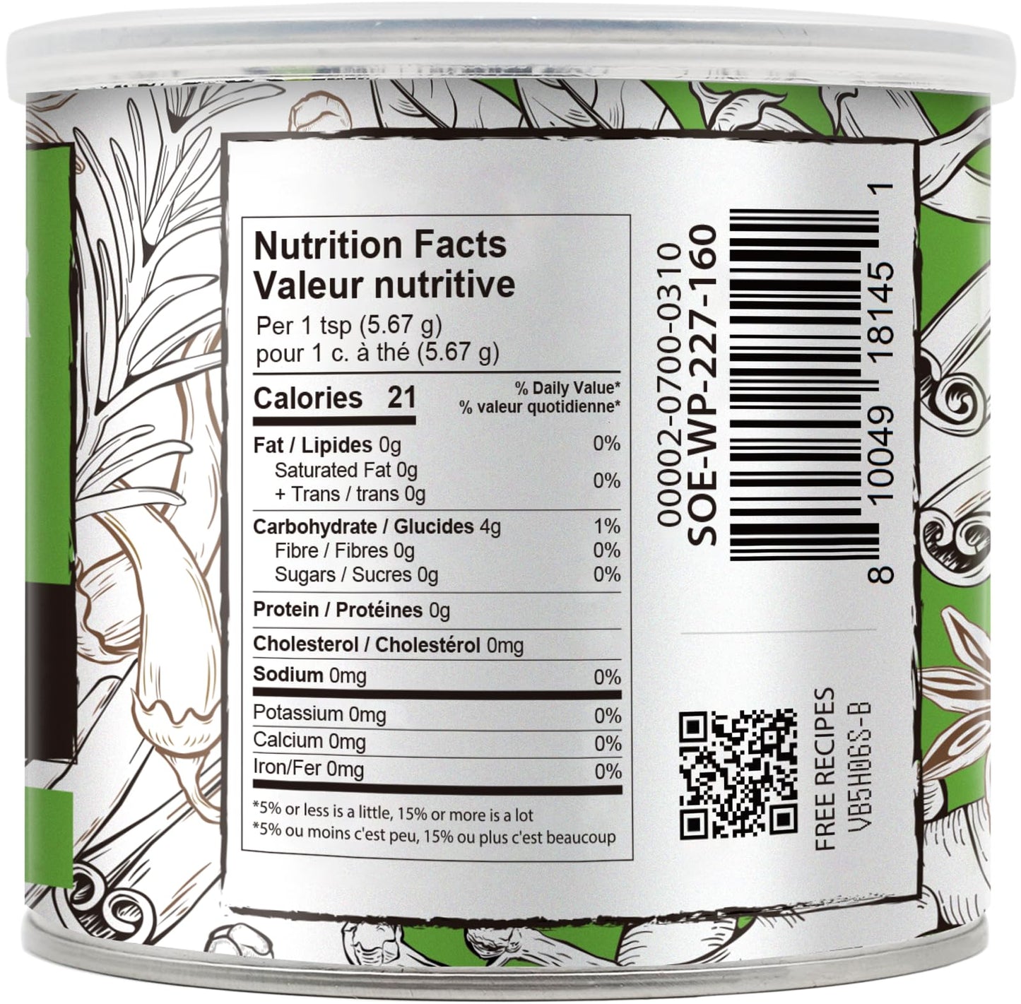 Soeos Wasabi Powder, Premium for Sushi & Sashimi, 8oz (227g), Green