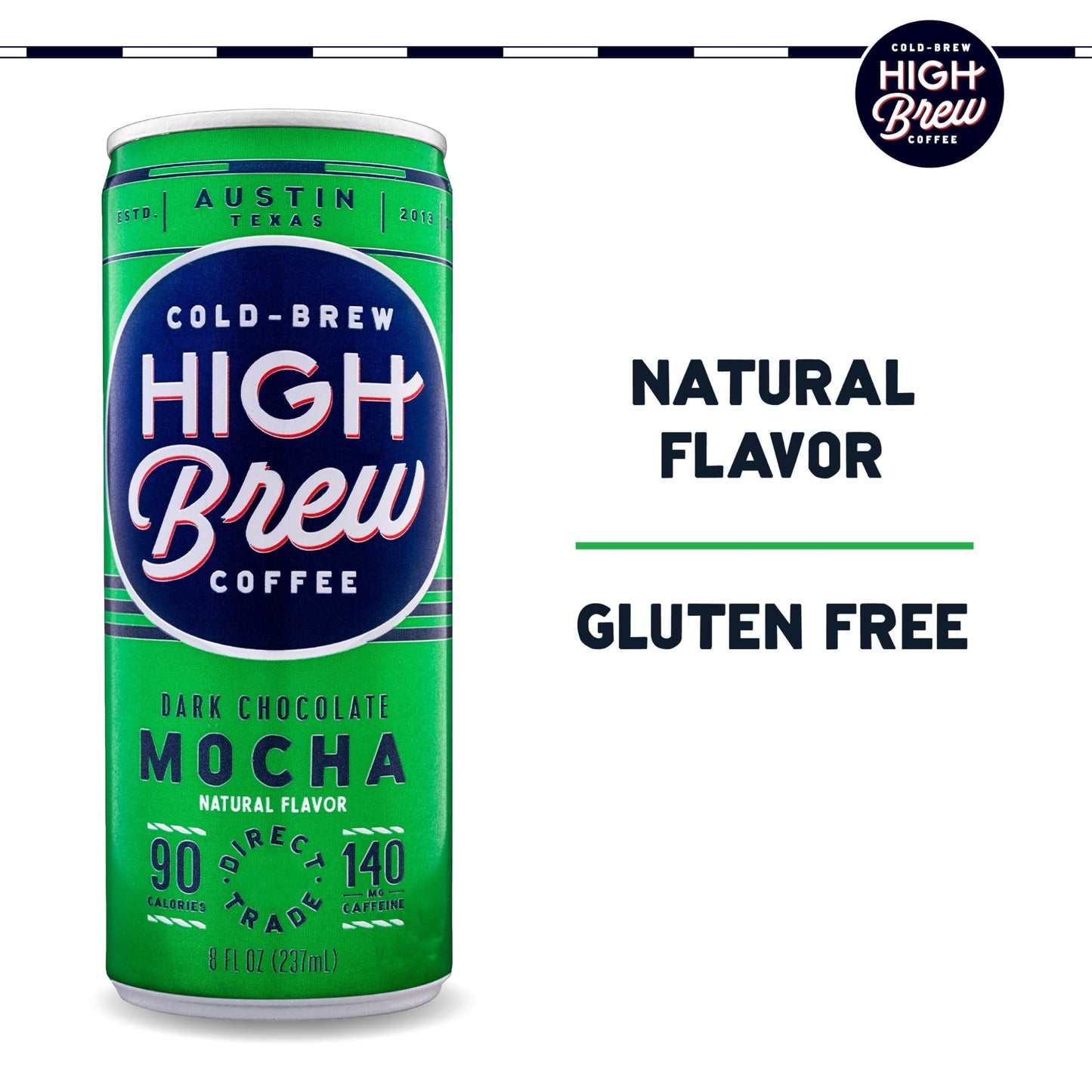 High Brew Coffee Cold Brew, Dark Chocolate Mocha, 8 Fl Oz, Ready-To-Drink, Pack of 12