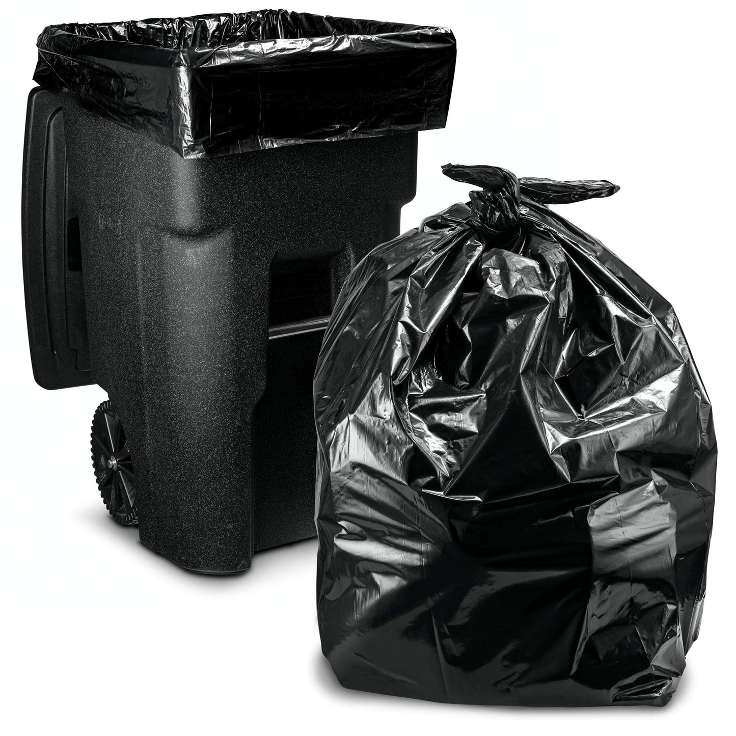 95-96 Gallon Trash Bags 2 Mil (Value-Pack 25 Bags W/Ties) Extra Large Black Trash Bags 90 Gallon, 95 Gallon, 96 Gallon, 100 Gall
