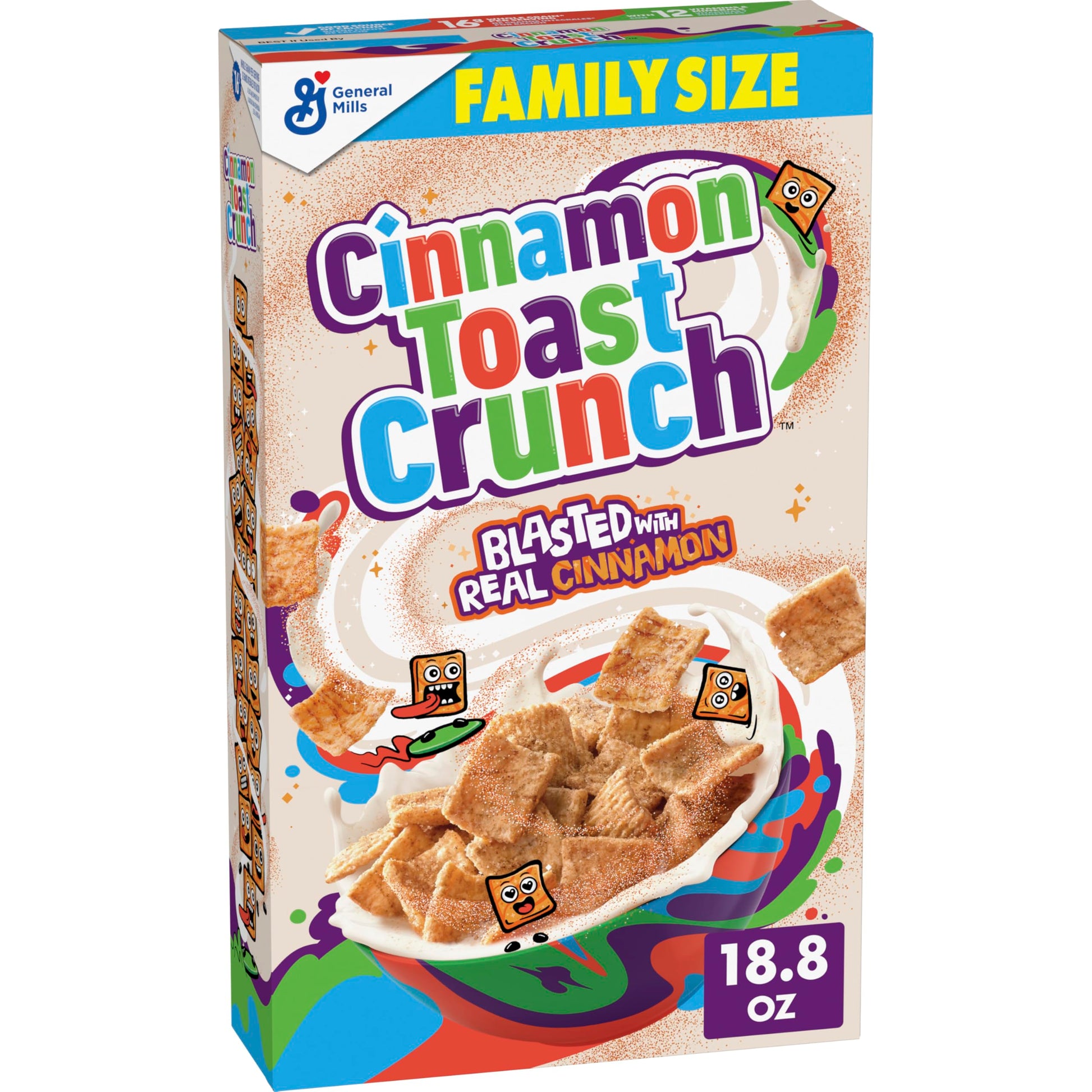 Cinnamon Toast Crunch Breakfast Cereal, Crispy Cinnamon, Family Size, 18.8 oz