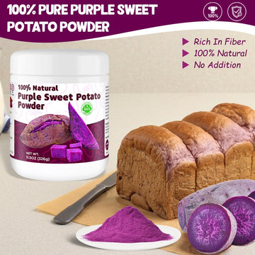 326G Purple Sweet Potato Powder - Pure Fine Ube Powder, Gluten-Free, Non-Gmo, Natural Purple Yam Mix - Baking Smoothies Latte Fr