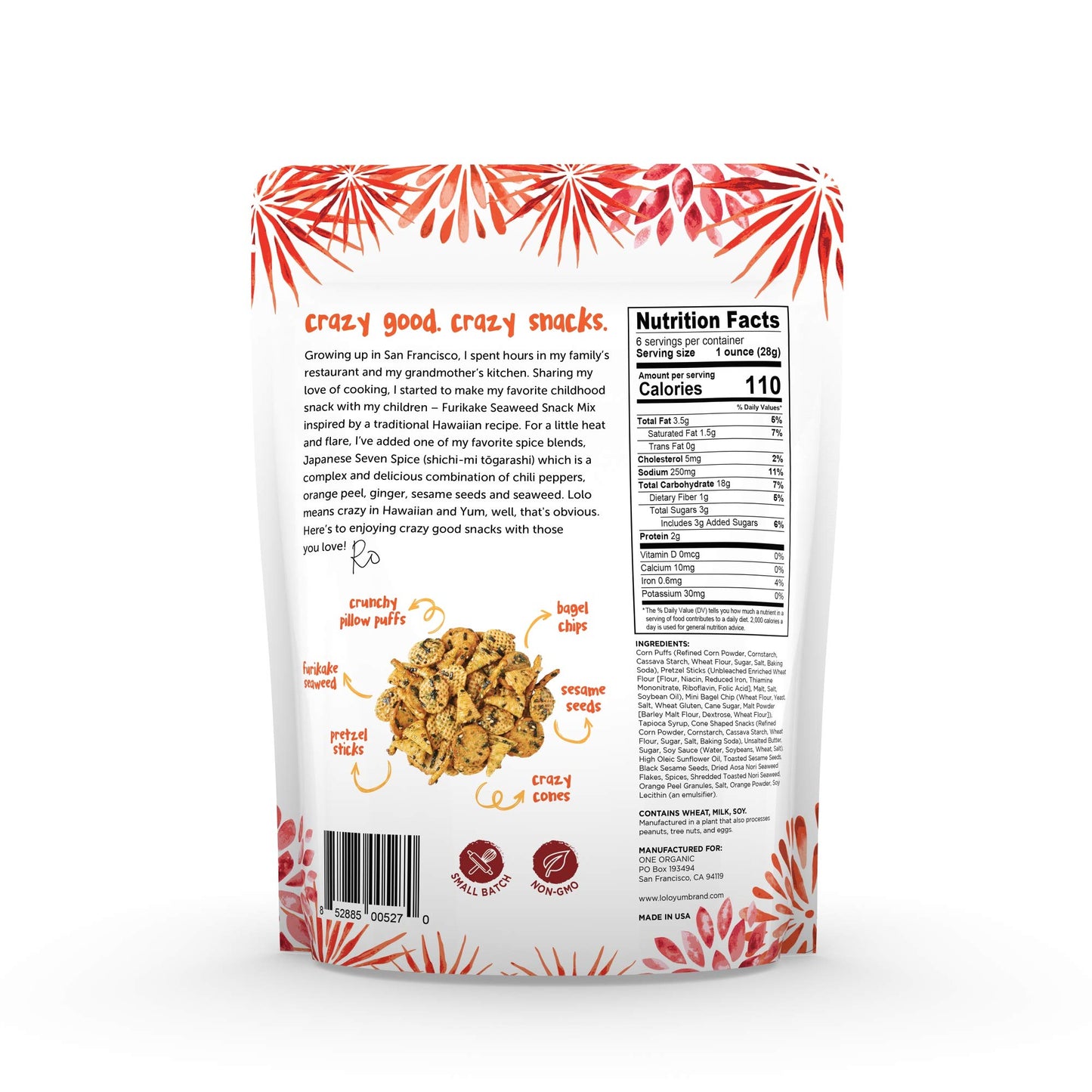 Loloyum Furikake Seaweed Snack Mix (Japanese Seven Spice, 6Oz)