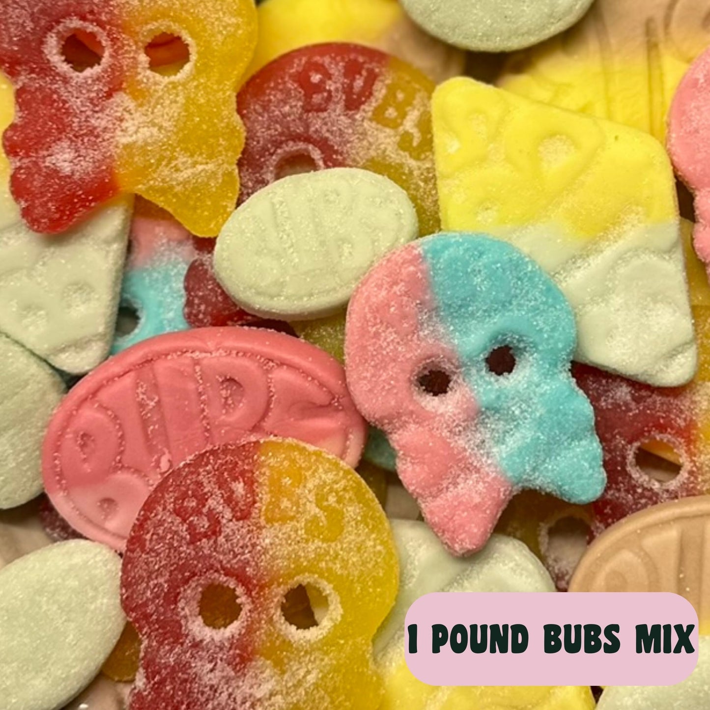 Bubs Swedish Candy Mix - Authentic Sweet and Sour Swedish Gummies - 1 Pound of Godis From Sweden - Big Ovals, Dizzy Skulls, Tutt