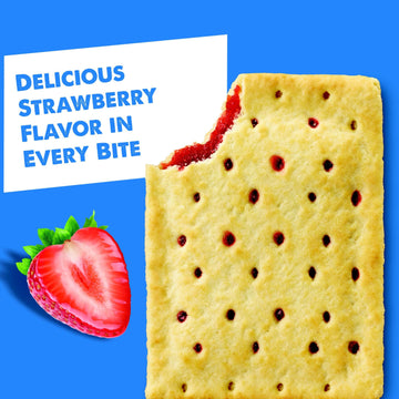 Pop-Tarts Toaster Pastries, Breakfast Foods, Kids Snack, Unfrosted Strawberry (96 Pop-Tarts)