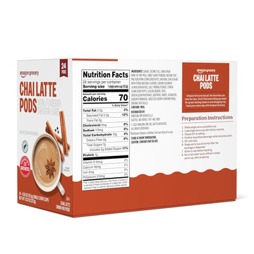 Amazon Brand - Happy Belly Tea Pods Compatible with 2.0 K-Cup Brewers, Chai Latte, 24 Count