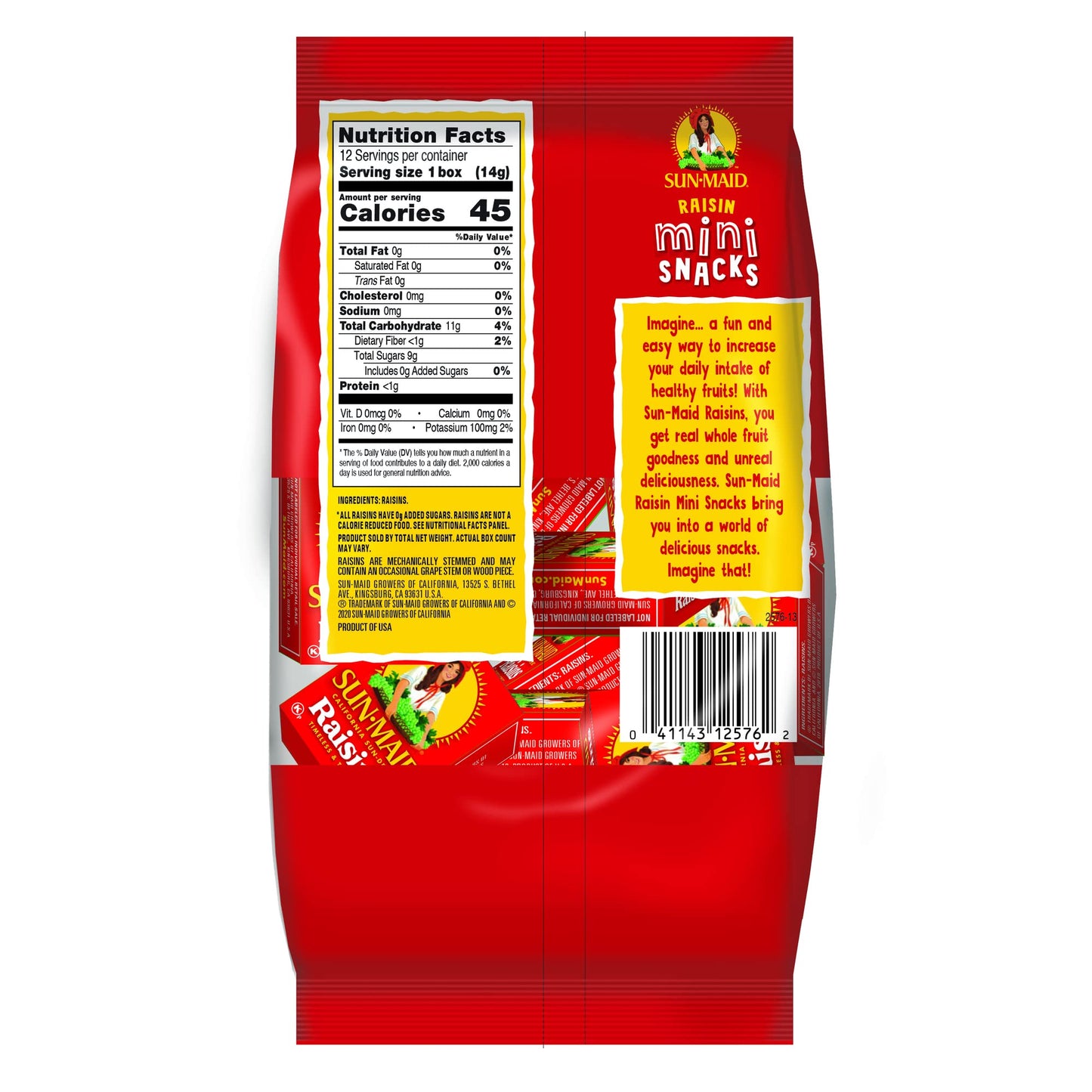 Sun-Maid California Sun-Dried Raisins - (144 Pack) 0.5 oz Snack-Size Box - Dried Fruit Snack for Lunches, Snacks, and Natural Sw