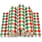 JarThenaAMCS Christmas Plaid Wax Deli Paper, 150 Pcs, 9.8 x 8.3 inch, Waterproof Sandwich Wrap for Winter Party Kitchen Supplies