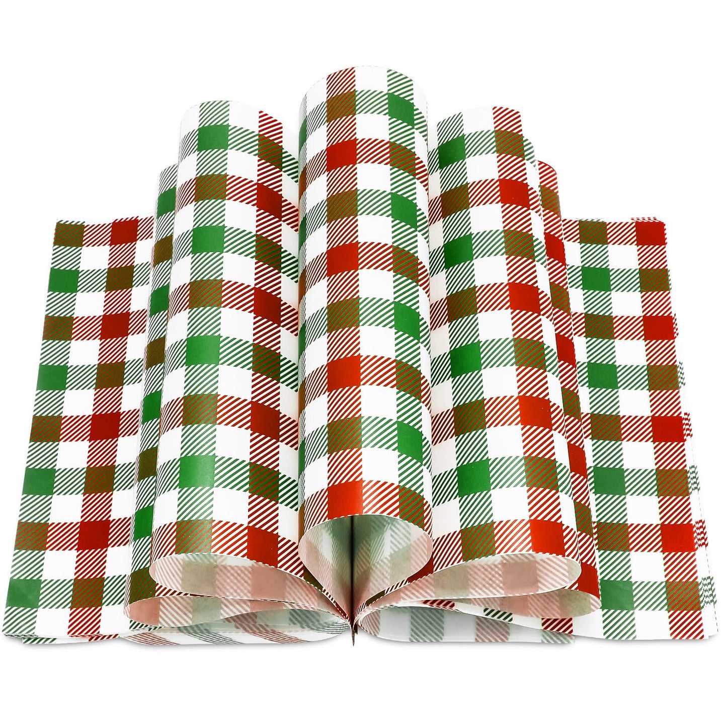 JarThenaAMCS Christmas Plaid Wax Deli Paper, 150 Pcs, 9.8 x 8.3 inch, Waterproof Sandwich Wrap for Winter Party Kitchen Supplies