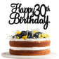 Gyufise 1 Pack Happy 30Th Birthday Cake Topper Black Glitter 30 Cupcake Topper Happy 30 Birthday Cake Decoration For 30Th Cheers
