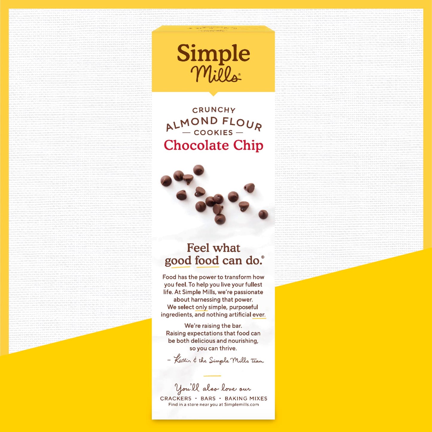 Simple Mills Almond Flour Crunchy Cookies, Chocolate Chip - Gluten Free, Vegan, Healthy Snacks, Made With Organic Coconut Oil, 5.5 Ounce (Pack Of 6)