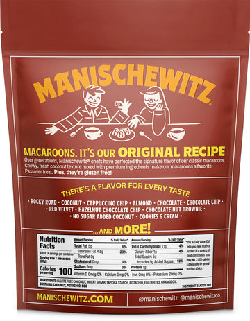 Manischewitz Pistachio Orange, 10oz | Coconut Macaroons | Resealable Bag | Dairy Free | Gluten Free Coconut Cookie | Kosher for