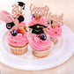 YCTHUNFISH 30 Pack Cupcake Toppers Rose Gold Glitter Graduation Class of 2025 Decorations