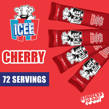 Icee Singles To Go Water Drink Mix - Powder Sticks, 12 Boxes With 6 Packets Each - 72 Total Servings, Cherry, Pack Of 12