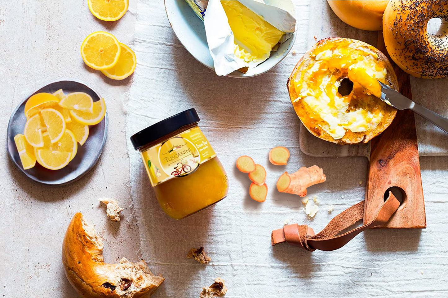 Tuscanini Italian Lemon Ginger Preserves, 11.64 oz Jar, 35% Real Fruit, Non-GMO, Gluten Free, No High Fructose Corn Syrup, Kosher