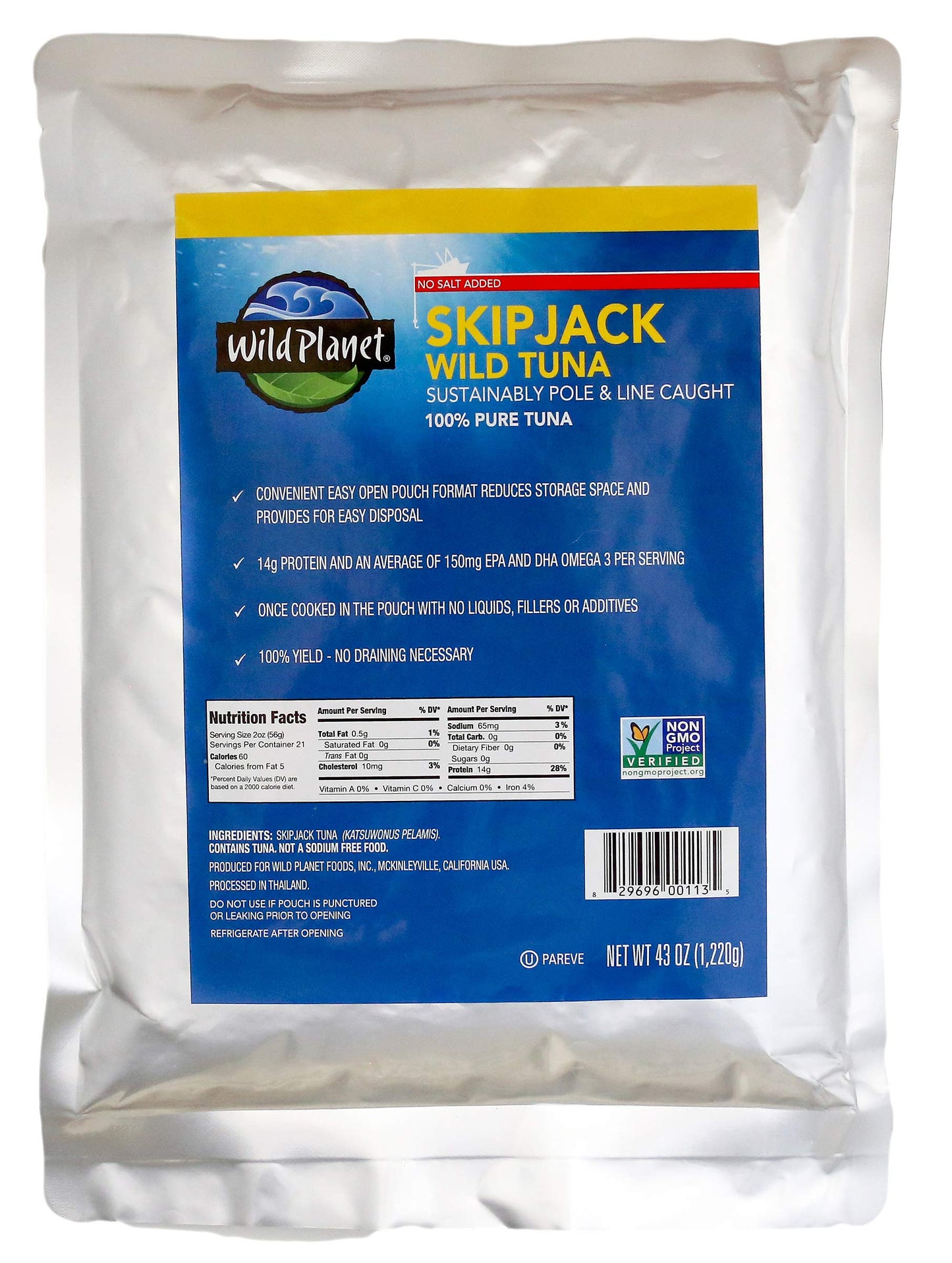 W P WLD SKPJK TUNA NS ( 6 X 43 OZ   )