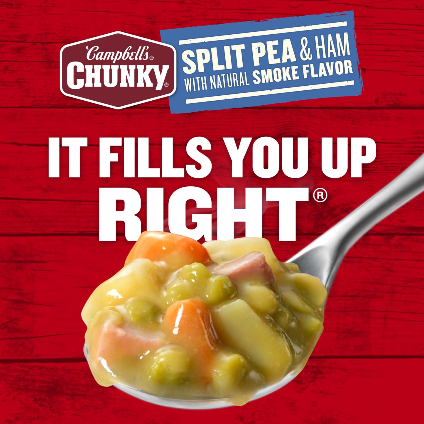 Campbells Chunky Soup, Split Pea Soup With Ham, 19 Oz Can (Case of 12)