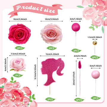 Hot Pink Girl Cake Toppers Pink Ball Cake Decoration Butterfly Cake Decoration Girl Theme Cake Decoration For Wedding Birthday B