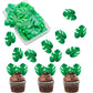 48Pcs Edible Tropical Turtle Leaves Cupcake Toppers, Palm Leaf Cake Topper, Edible Wafer Paper Leaf Cake Decoration For Hawaii A