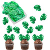 48Pcs Edible Tropical Turtle Leaves Cupcake Toppers, Palm Leaf Cake Topper, Edible Wafer Paper Leaf Cake Decoration For Hawaii A