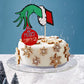 1 Pcs Merry Christmas Cake Topper With Red And Green Glitter Christmas Cake Pick For Merry Christmas Theme Party Sign Cake Decor